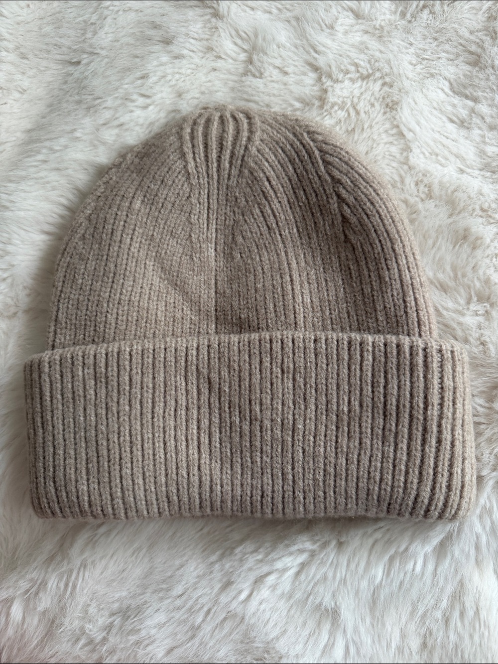 Z Supply Taupe Ribbed Fold-Over Beanie
